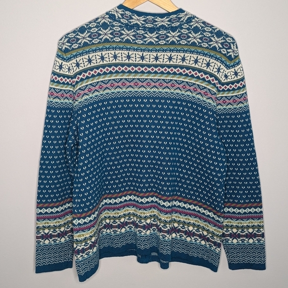 Christopher & Banks Fair Isle Cardigan Sweater Size Large - Picture 3 of 5